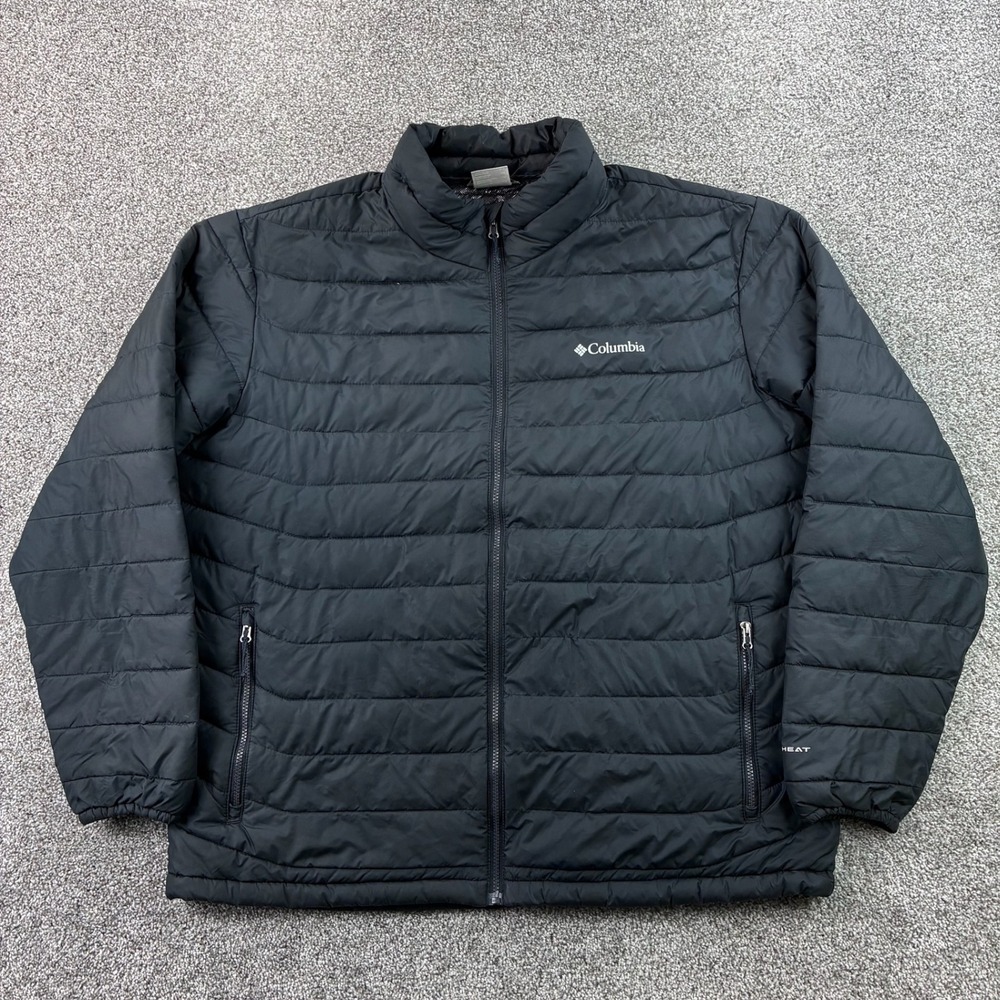Columbia Powder Lite Jacket Mens 2XL Black Puffer‎ Insulated Omni Heat WO1111